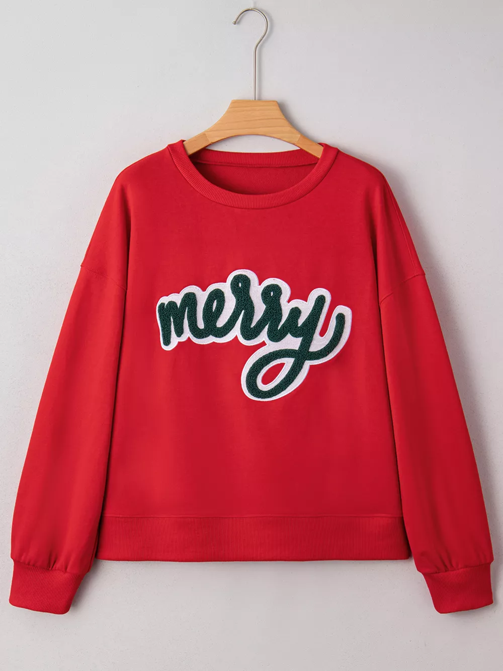 Merry Script Holiday Christmas Graphic Sweatshirt, image 5