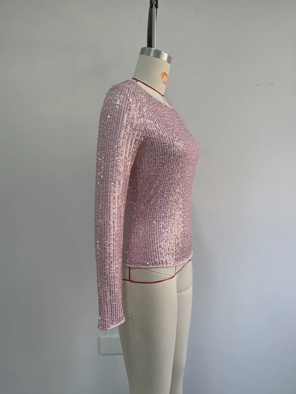 Sequin Long Sleeve Crop T-Shirt, image 12