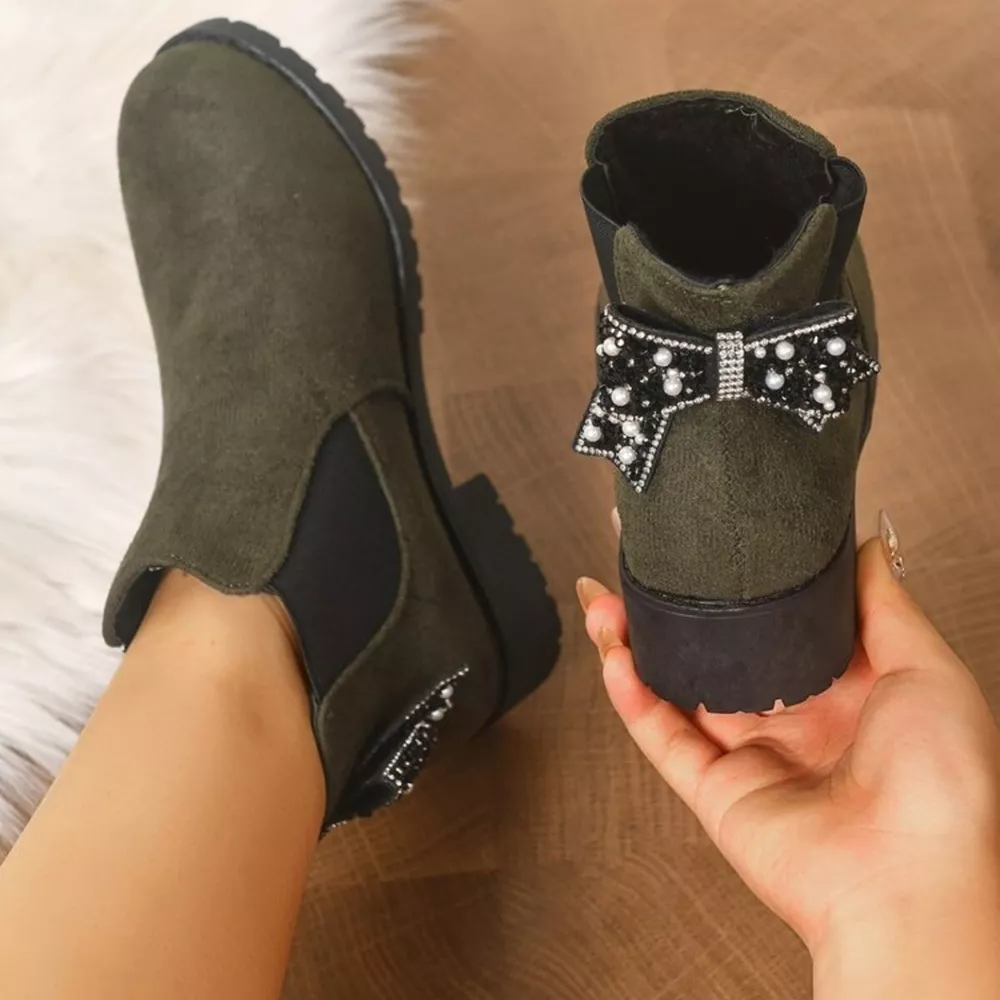 Round Toe Block Heels Boots, image 3