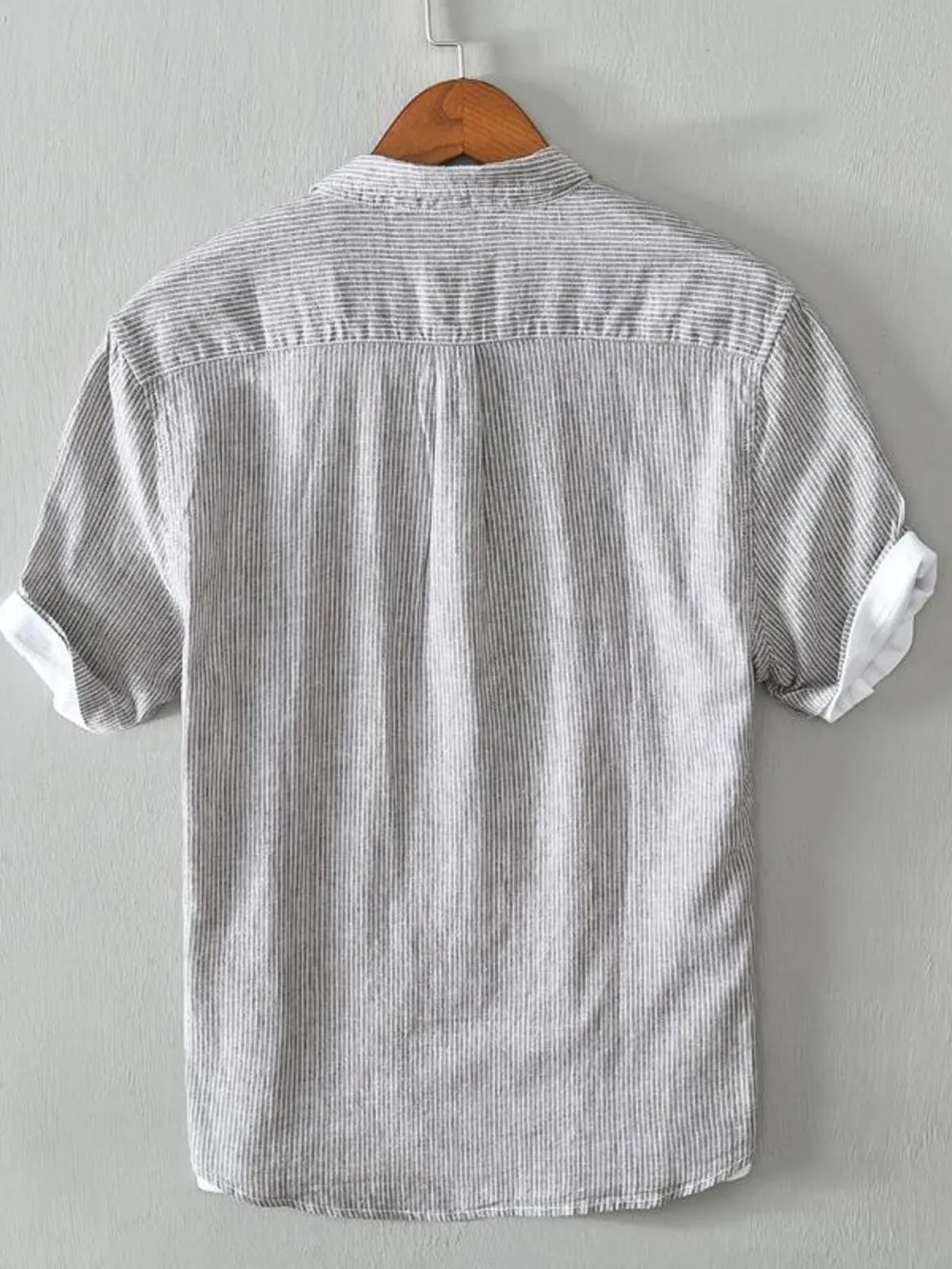 Men's Plus Size Casual Striped Short Sleeve Shirt, image 5
