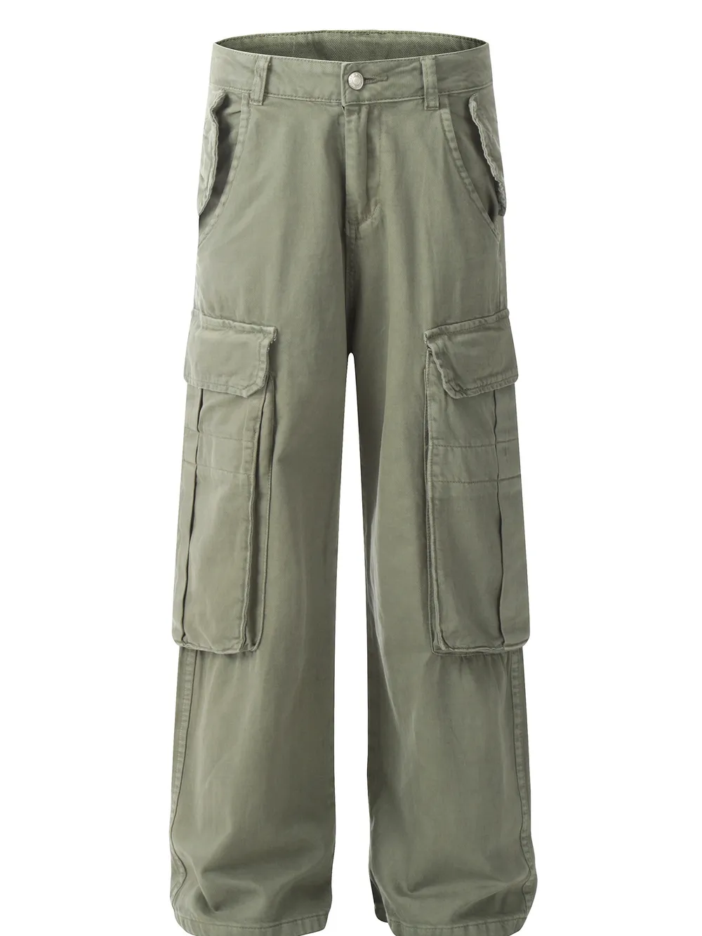 Men's Wide Leg Cargo Jeans with Multi Pockets