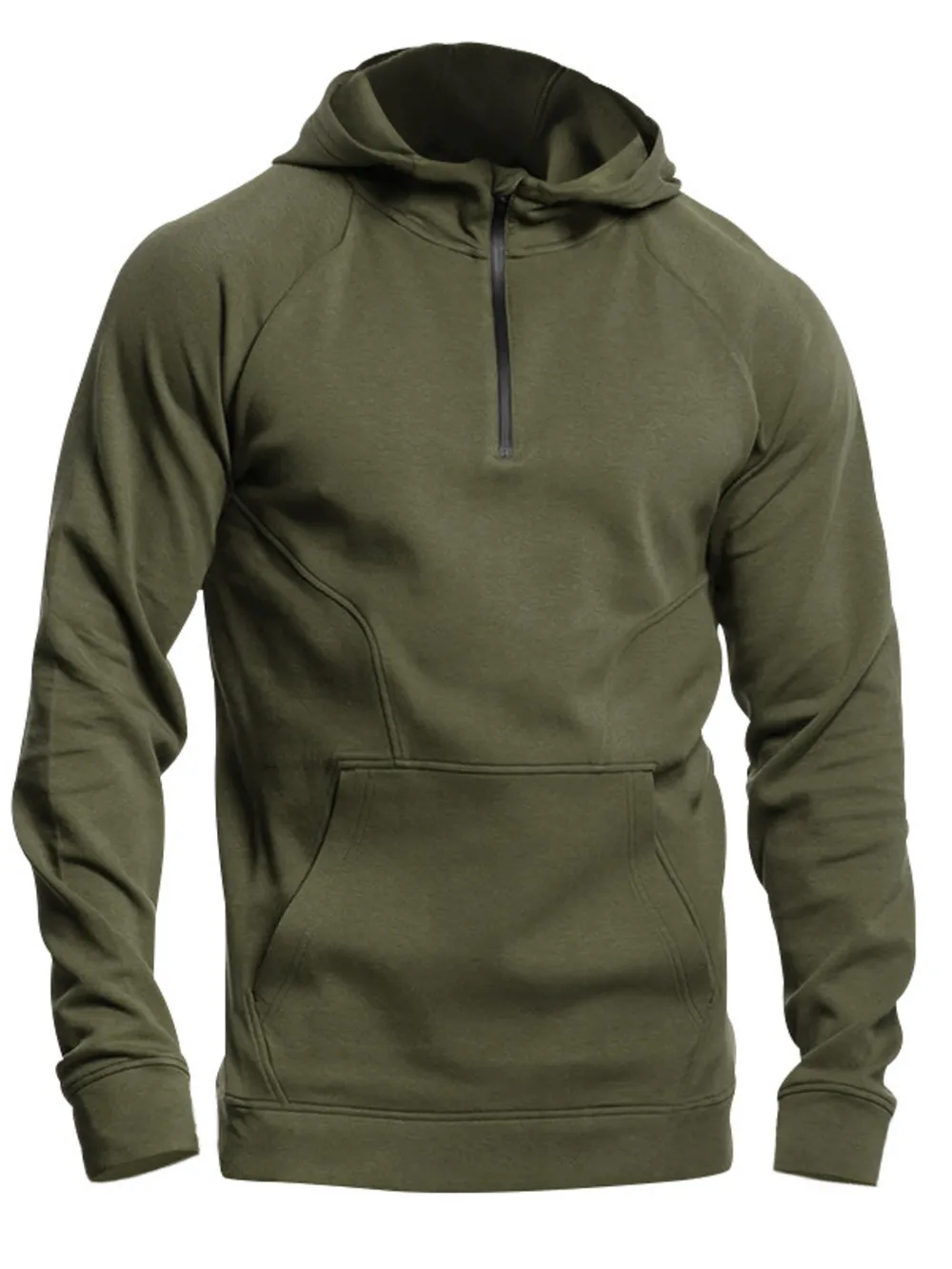 Men's Full Size Quarter Zip Long Sleeve Hoodie Plus Size