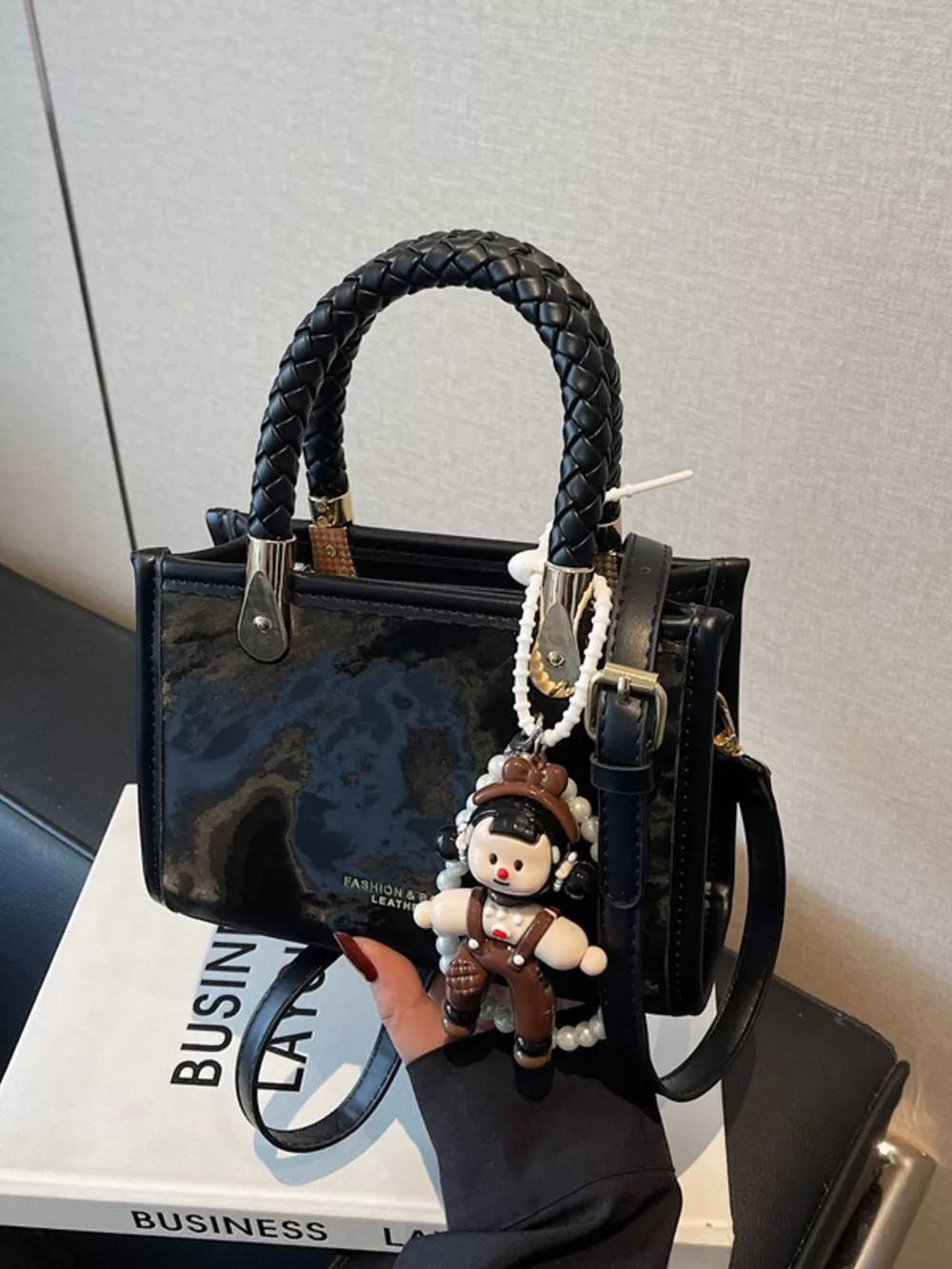 Braided Handle Crossbody Bag