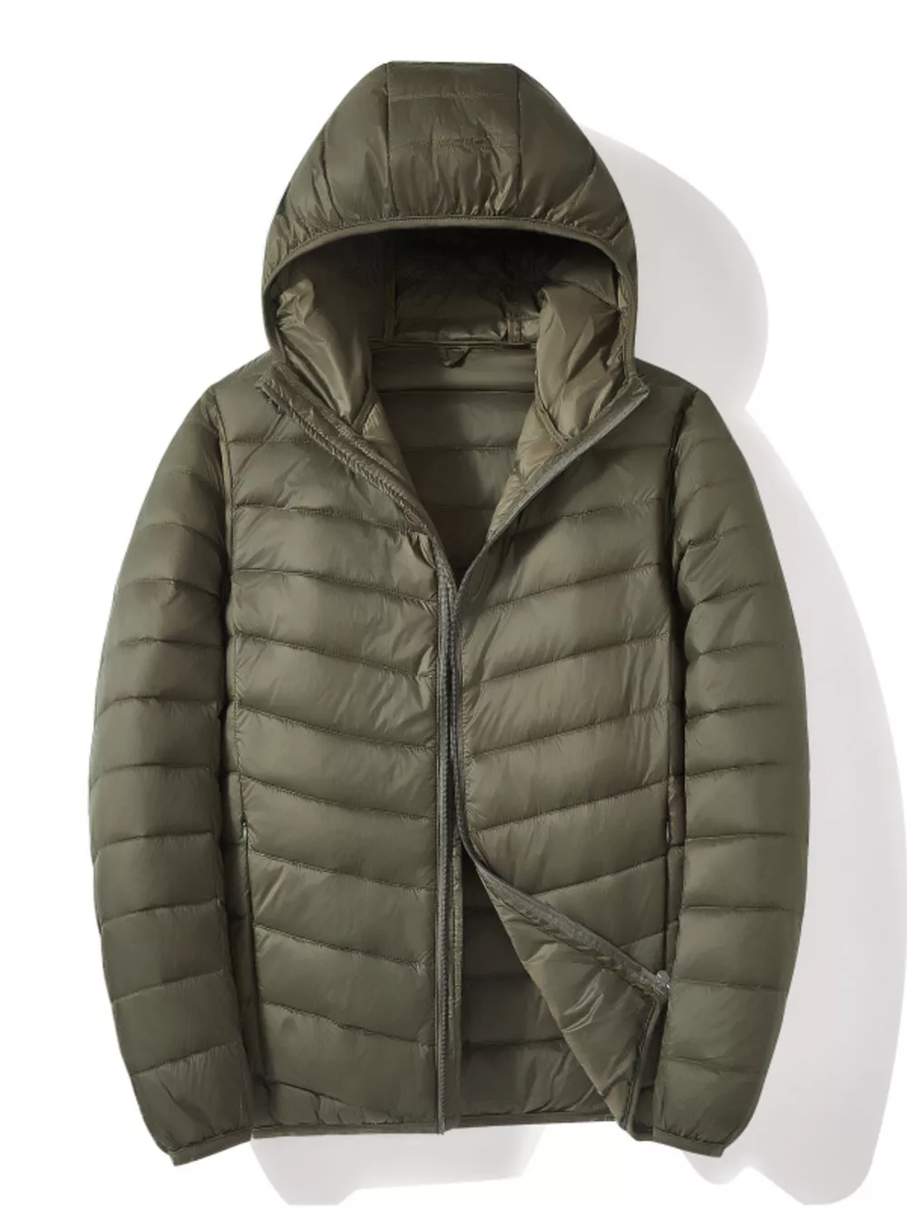 Men's Plus Size Lightweight Zip Up Puffer Jacket
