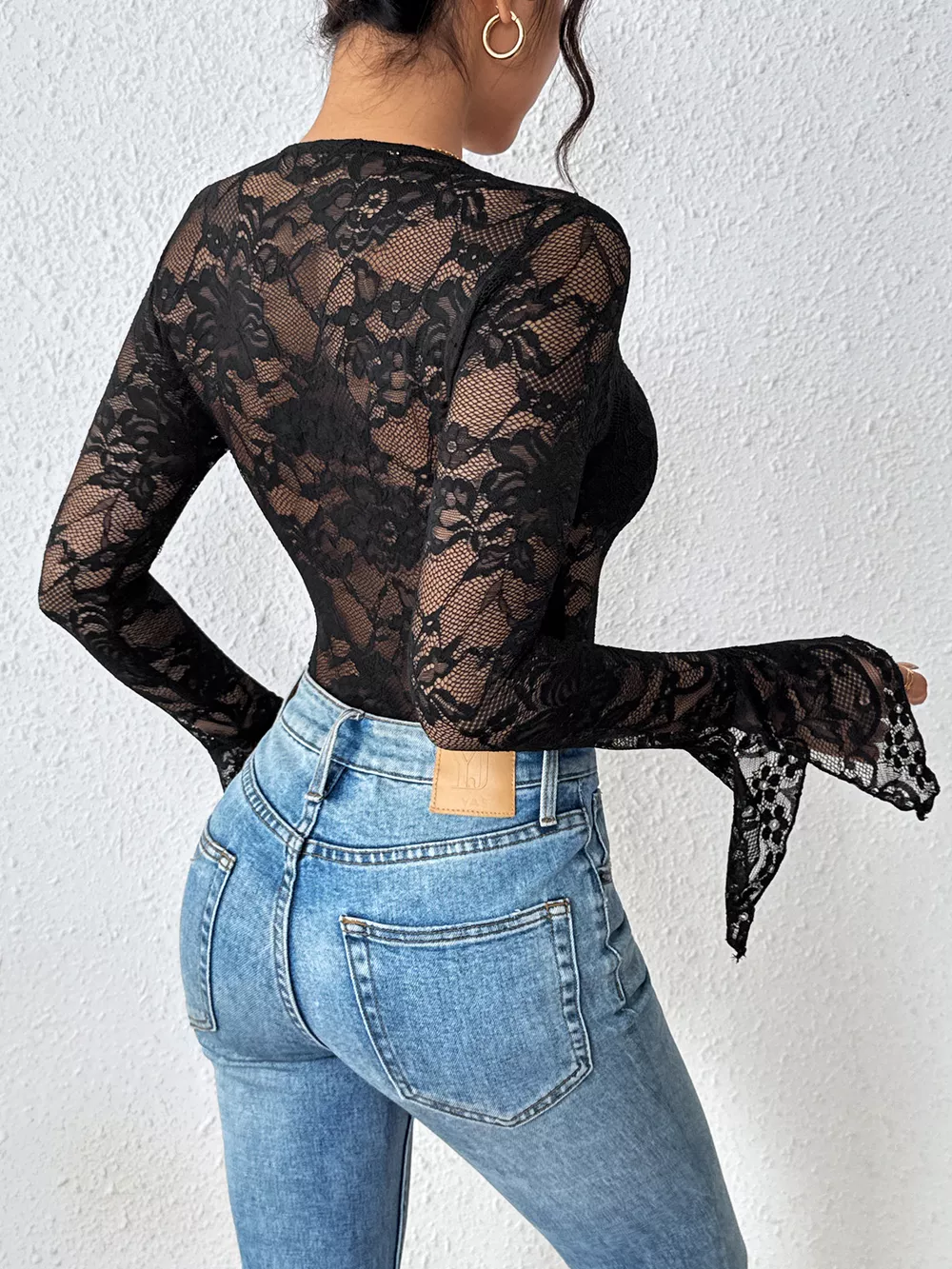 Lace Long Sleeve Bodysuit, image 3