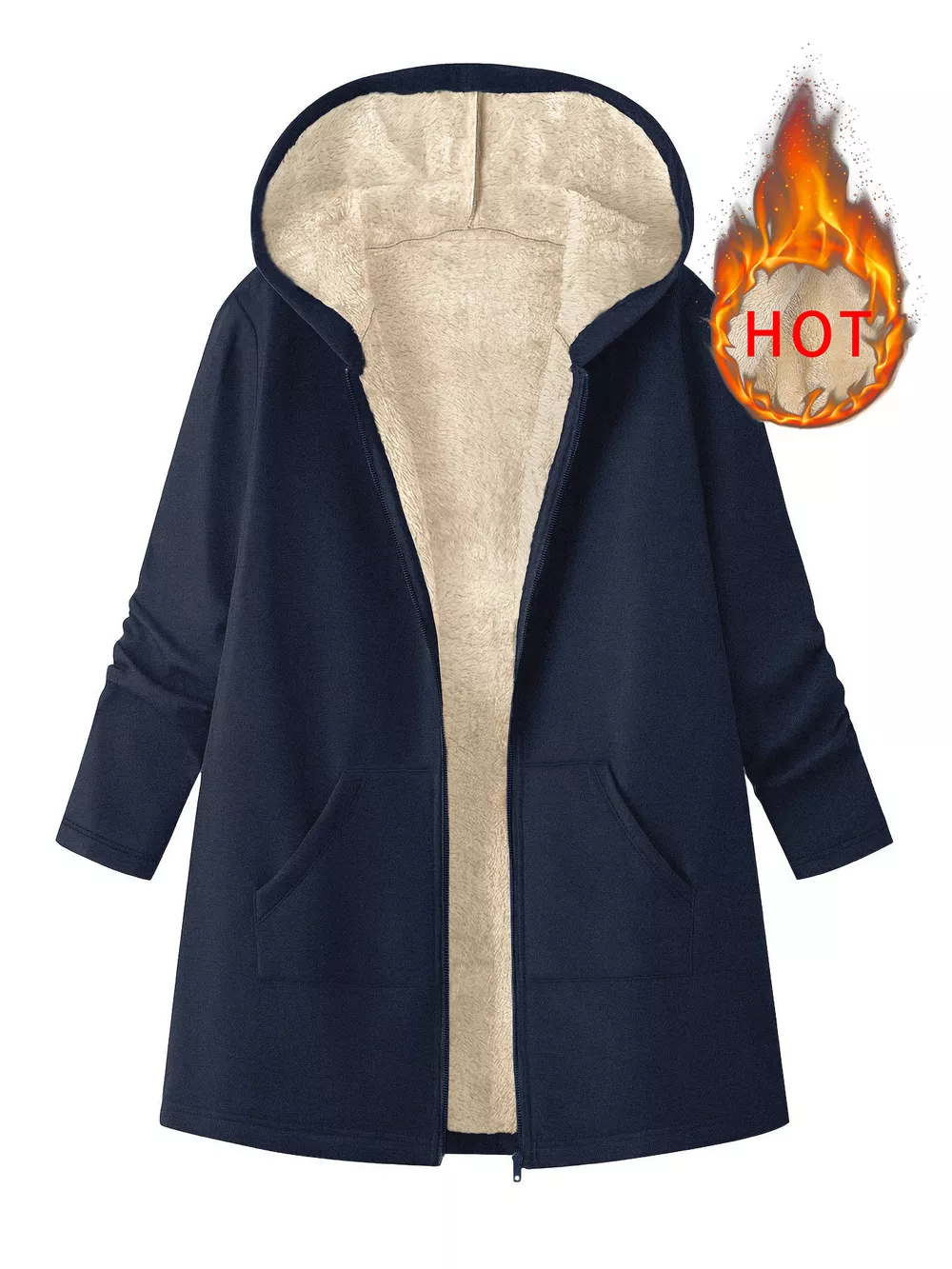 Fleece-Lined Zip Up Hooded Outerwear, image 10