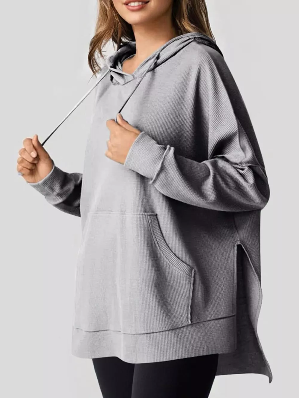 High-Low Hoodie with Kangaroo Pocket, image 12