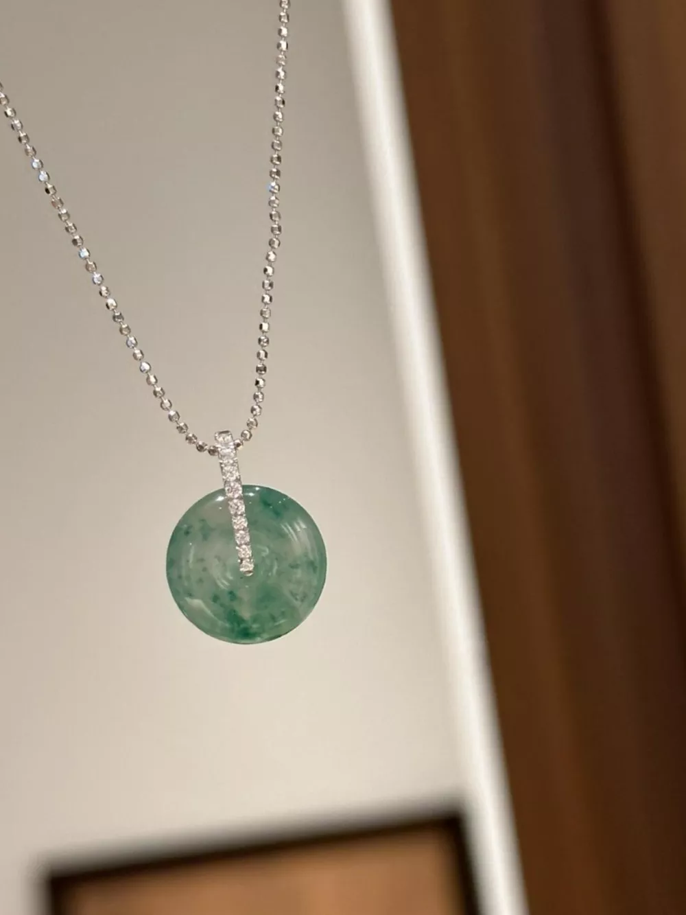 925 Sterling Silver Agate Pendant Necklace, image 2