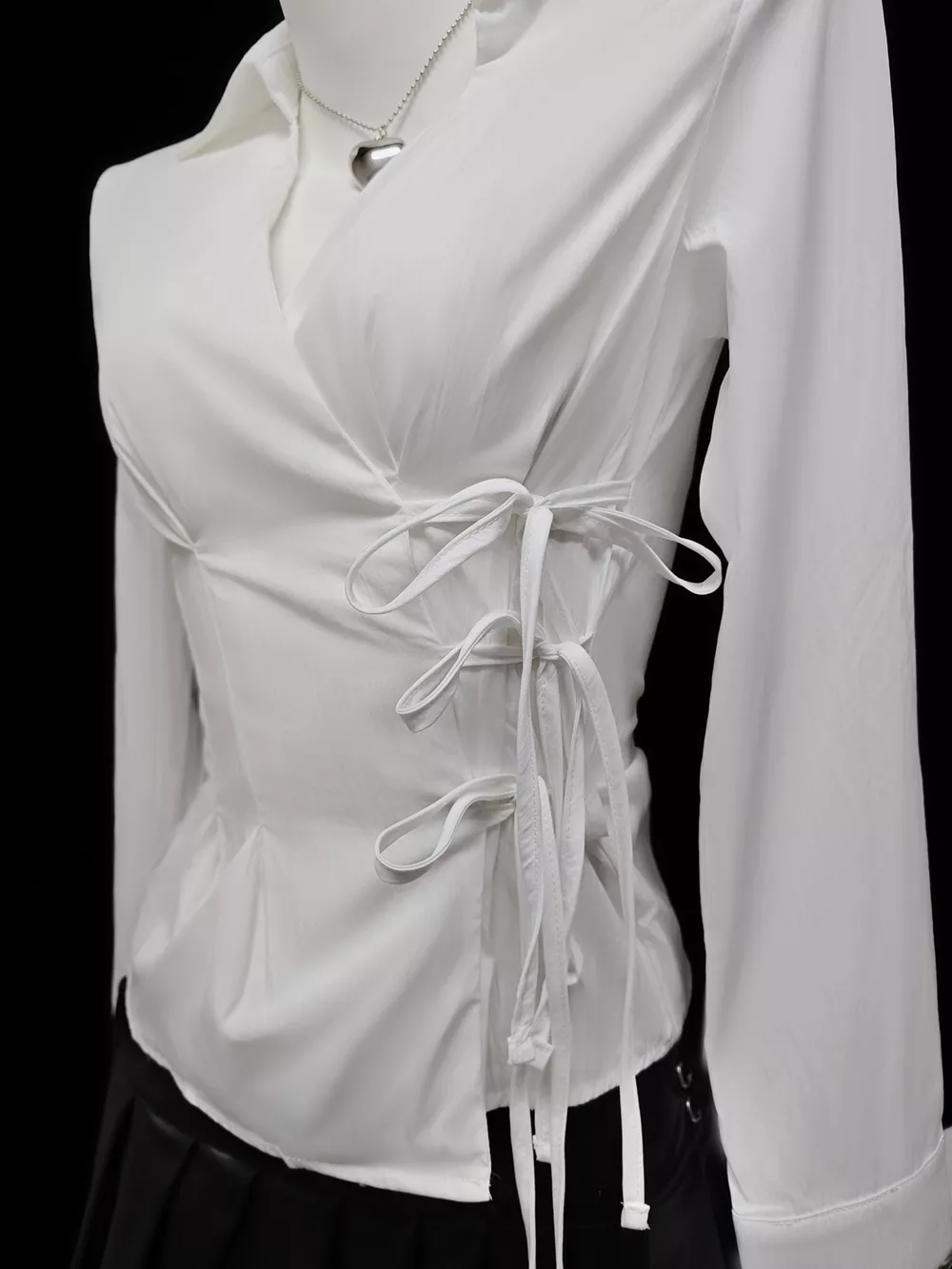 Side Tied Long Sleeve Shirt, image 3