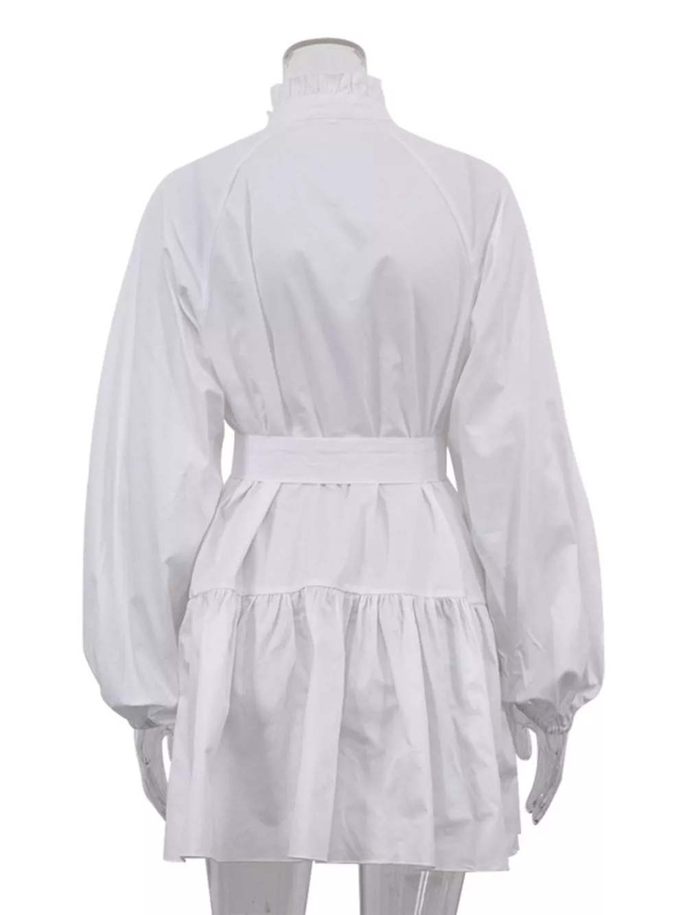 Button-Up Balloon Sleeve Mini Dress, image 7