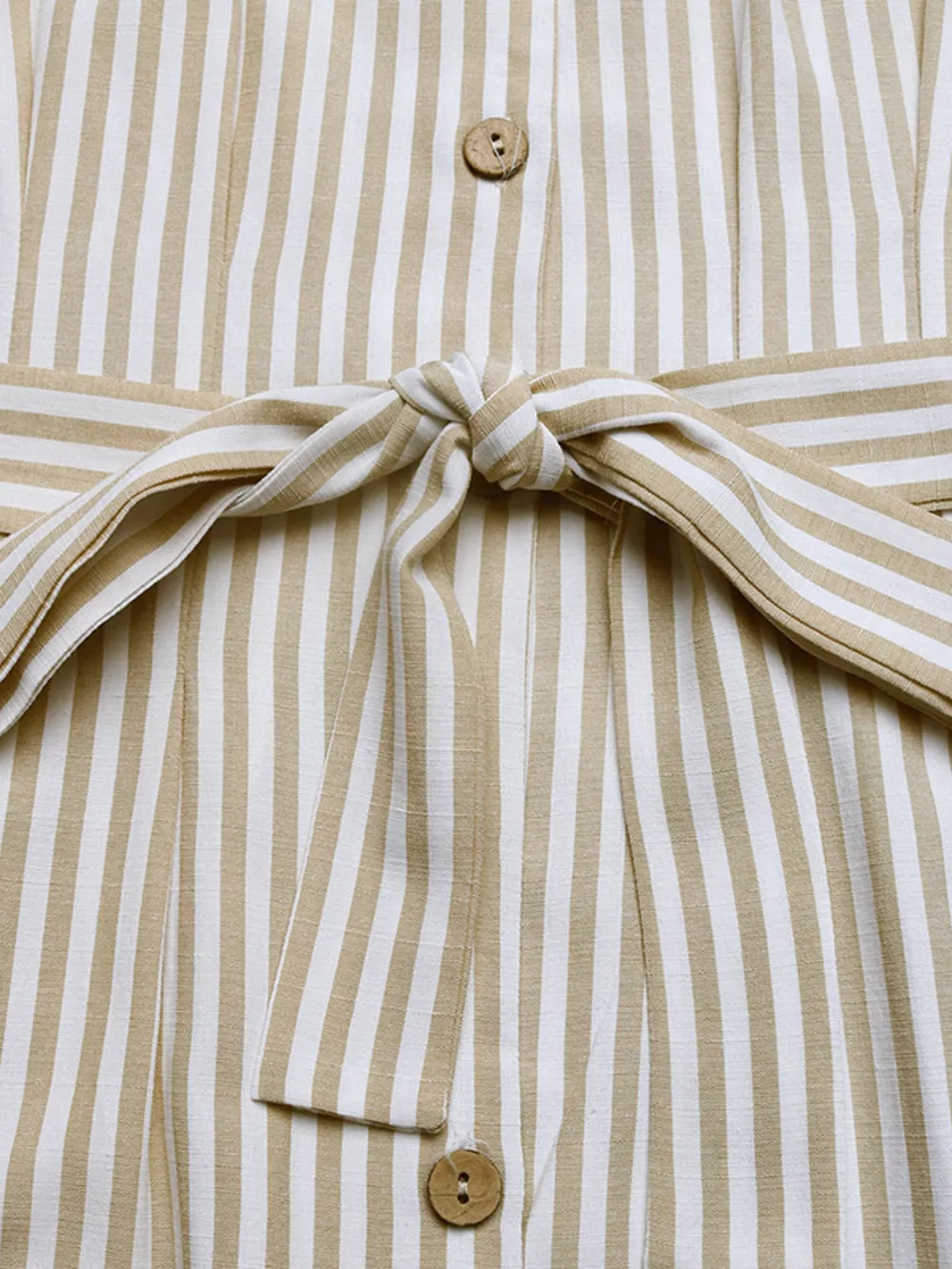 Striped Button-Front Wide Leg Jumpsuit, image 8
