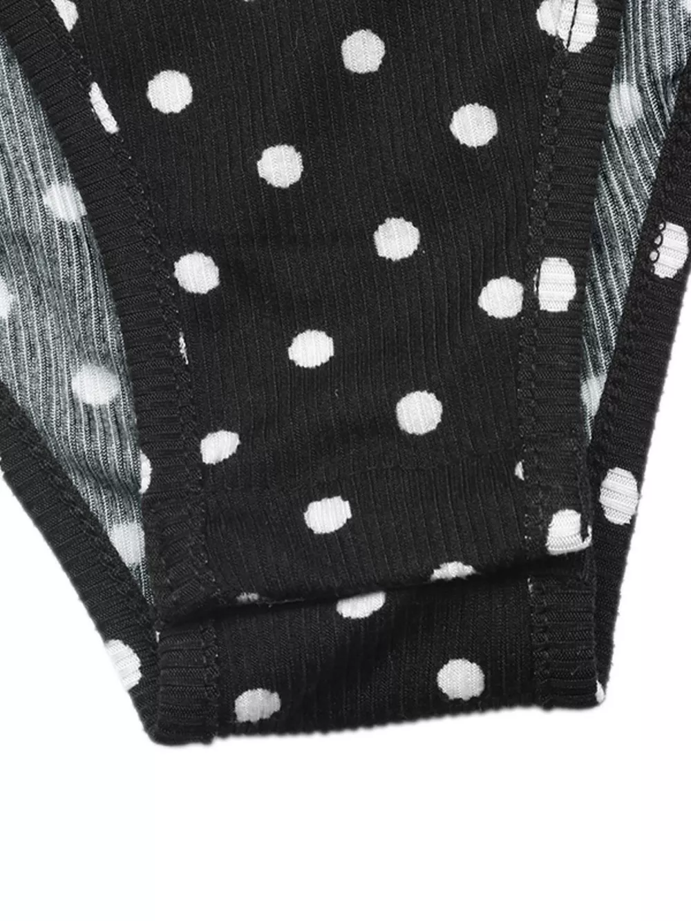 Polka Dot Cutout Long Sleeve Bodysuit, image 9