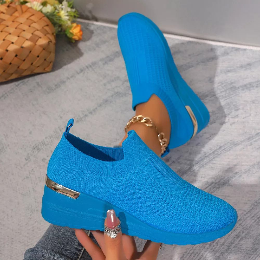 Mesh Round Toe Wedge Athletic, image 11