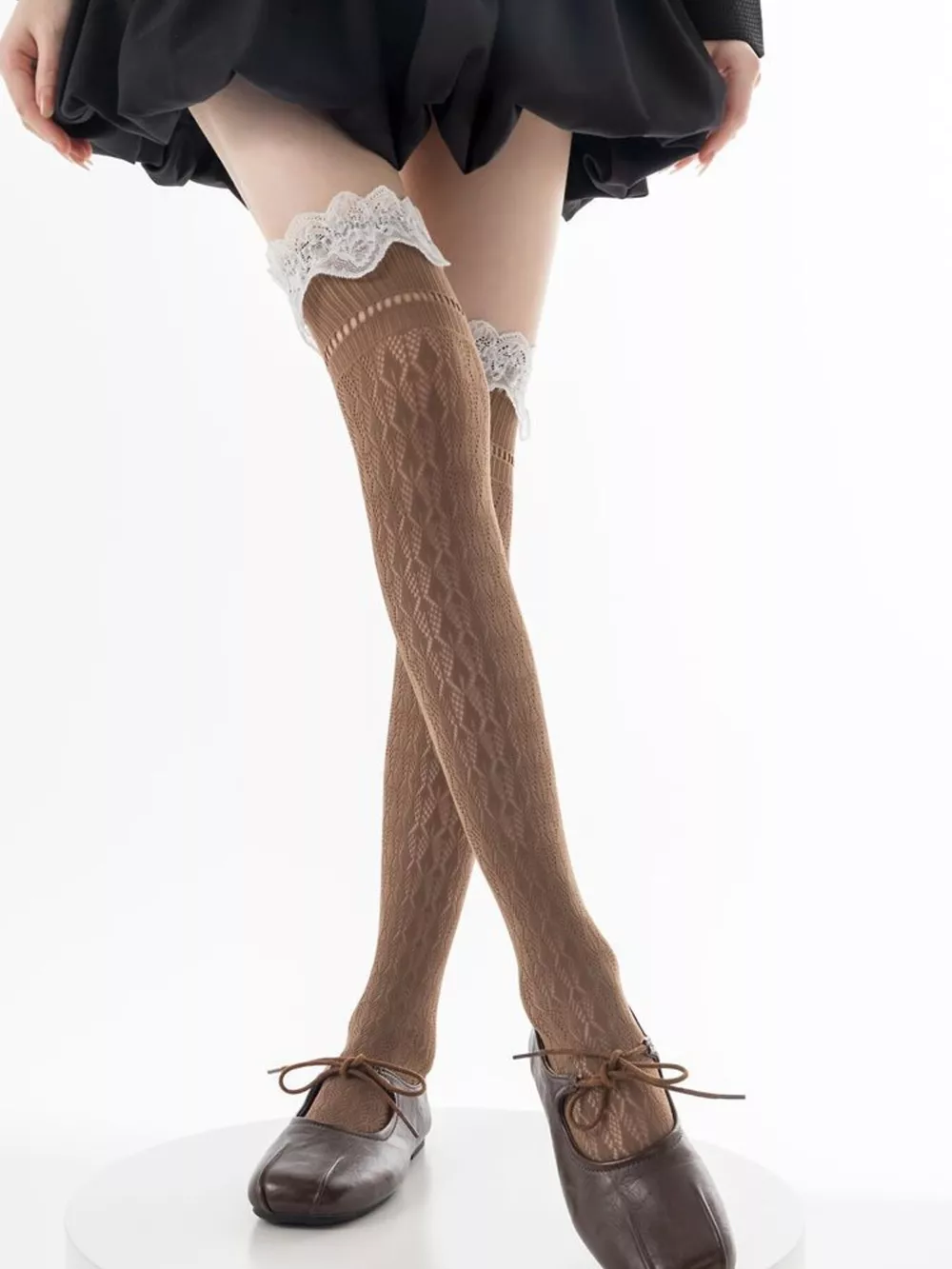 Lace Over-the-Knee Hollow-Out Stockings, image 7