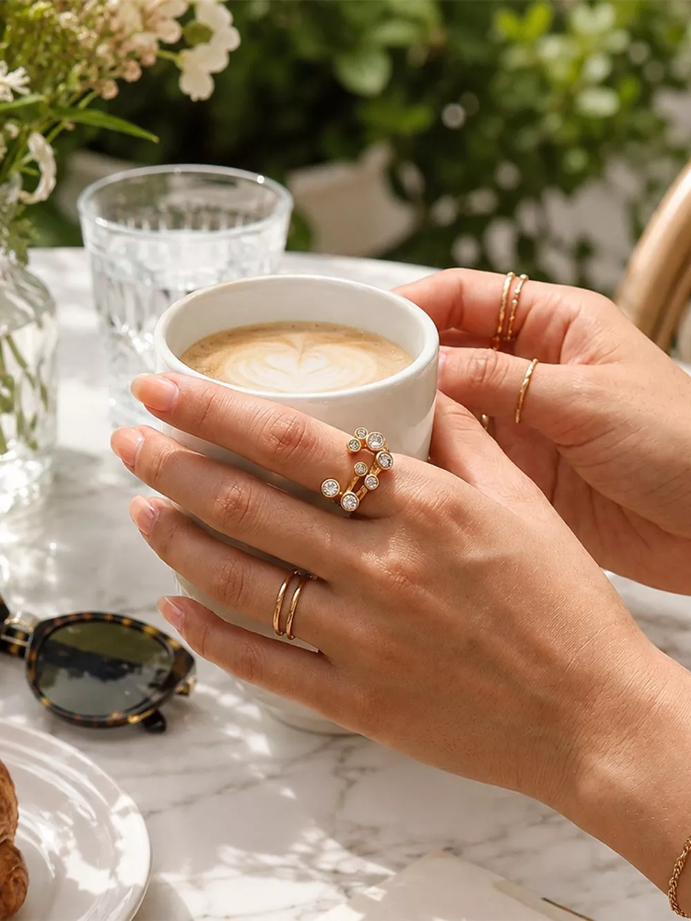 18K Gold-Plated Zircon Ring, image 7