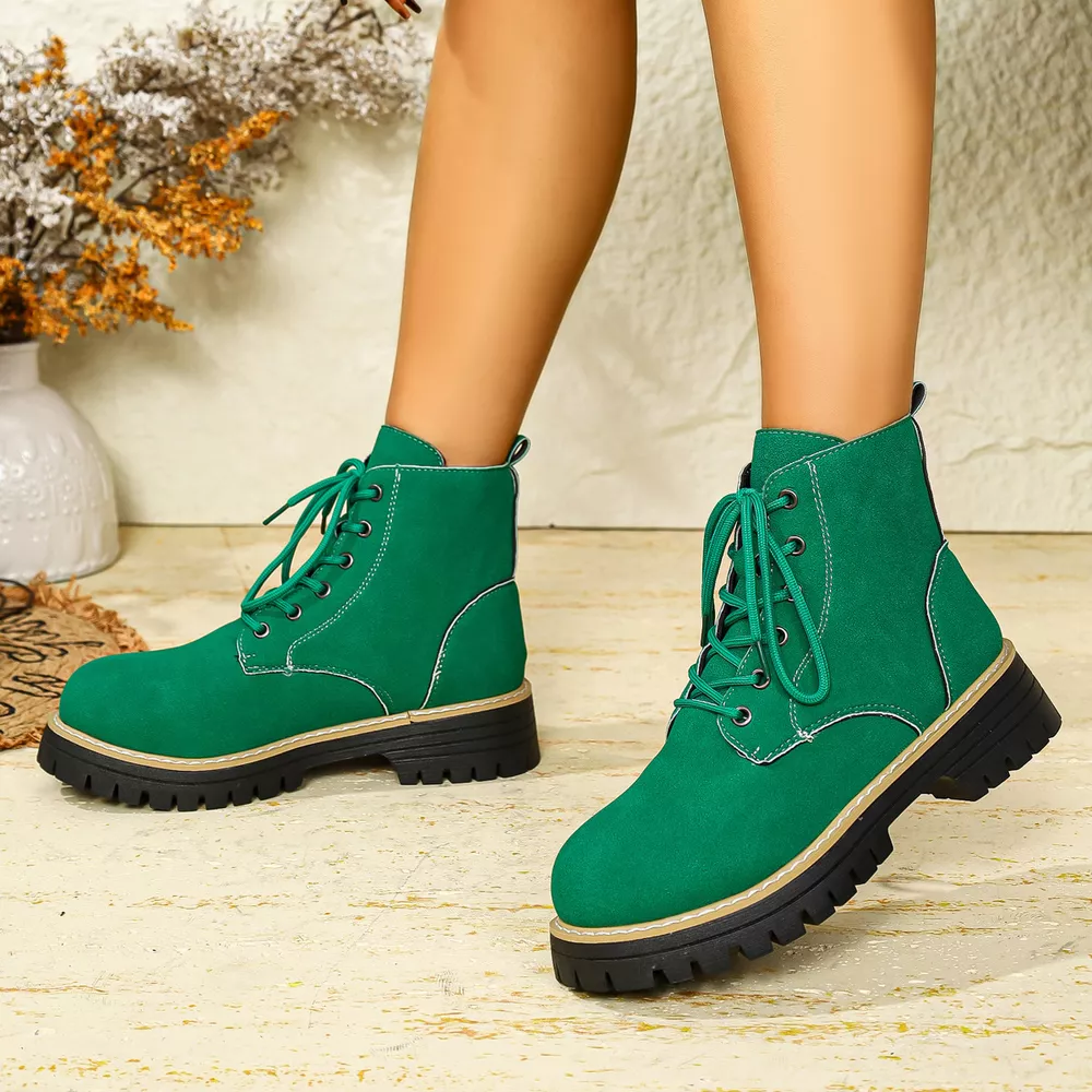Round Toe Lace Up Boots, image 22