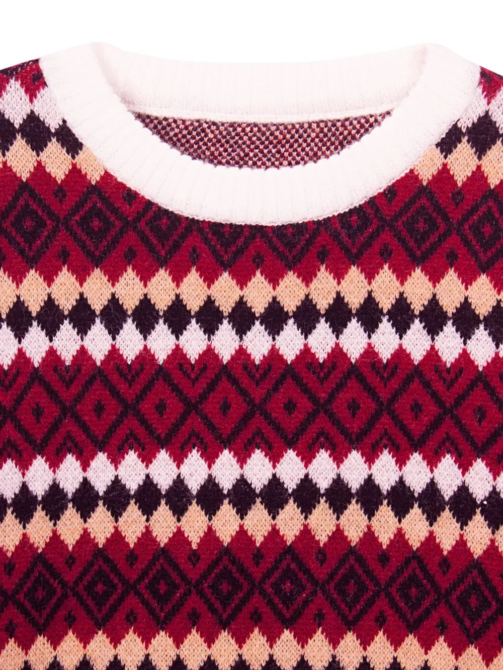 Geometric Pattern Round Neck Sweater, image 9