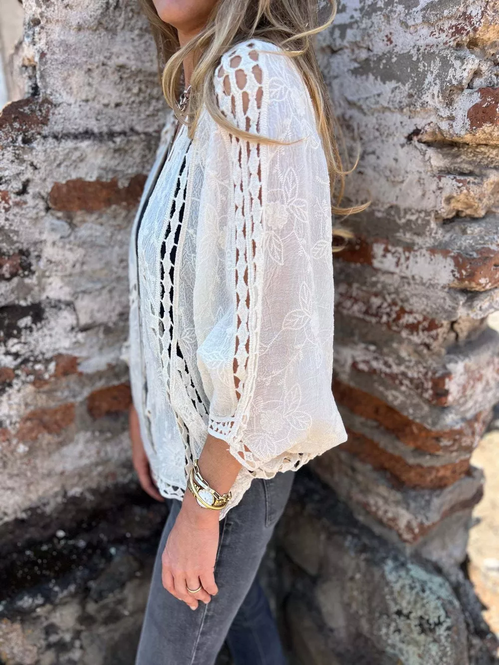 Full Size Embroidered Open Front Cardigan Plus Size, image 7