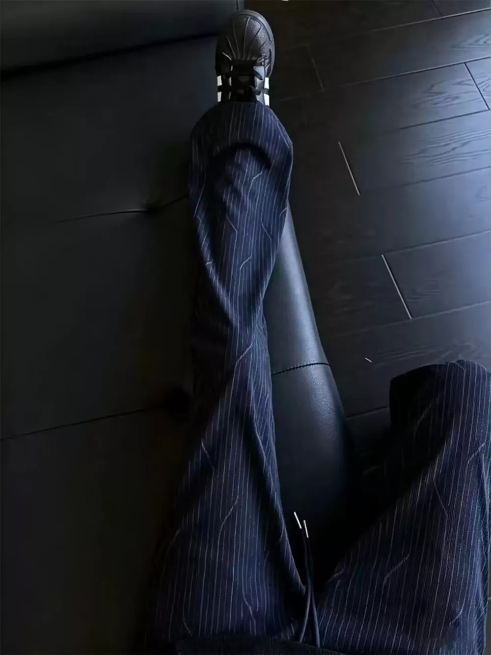 Men's Plus Size Wide-Leg Striped Casual Pants with Drawstring, image 5