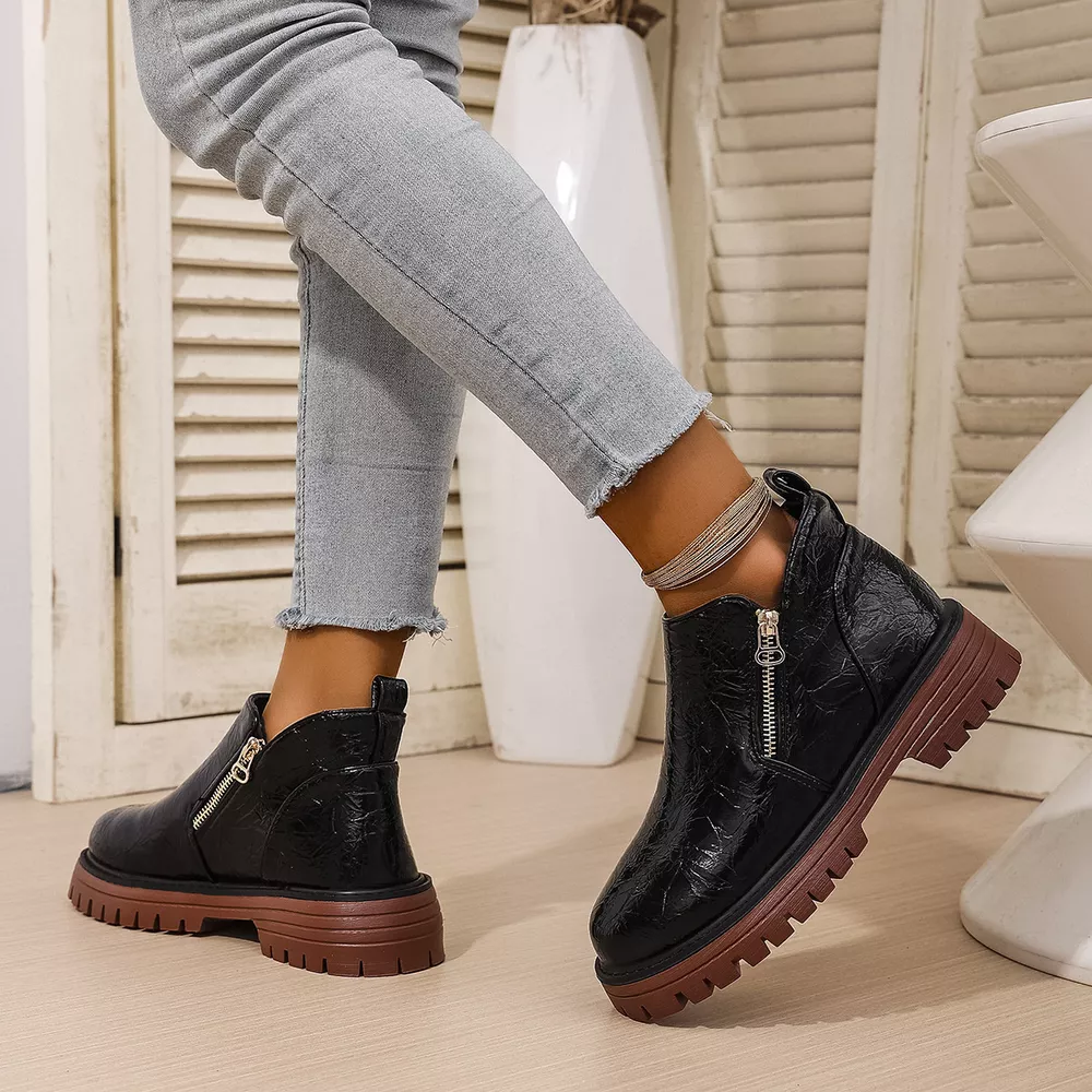 Round Toe Block Heels Boots, image 5