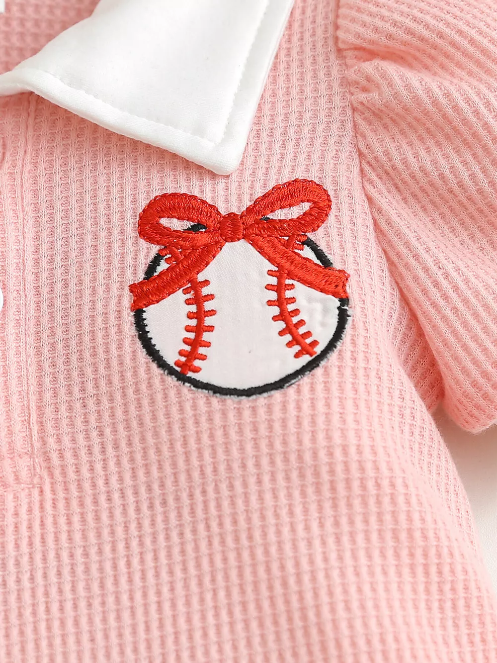 Children's Baseball Embroidered Pleated Dress, image 3