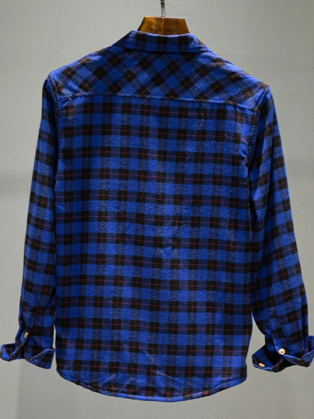 Men's Plus Size Plaid Button Up Long Sleeve Shirt, image 2