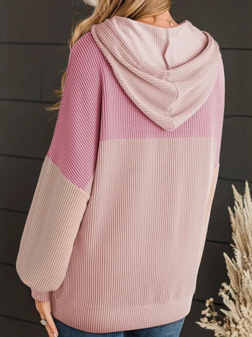Drawstring Color Block Long Sleeve Hoodie, image 11