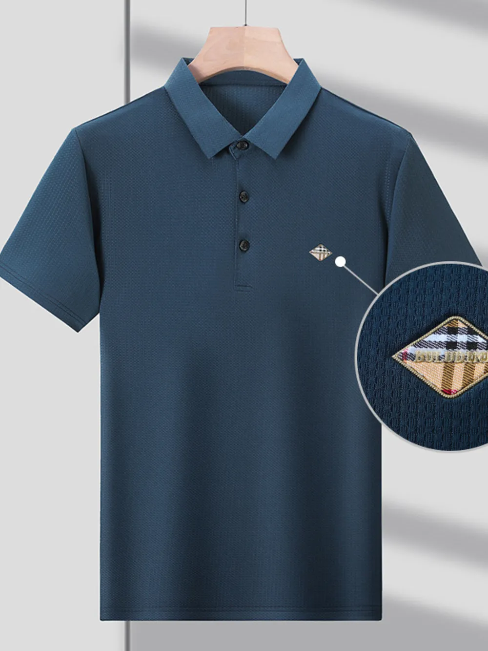 Men's Plus Size Short Sleeve Breathable Polo, image 2