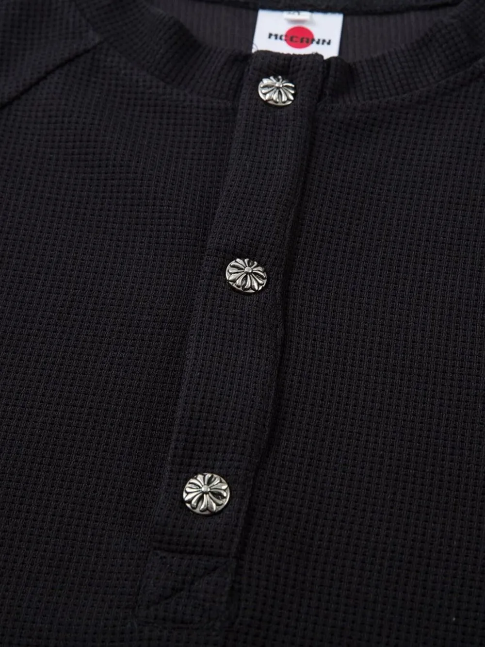 Men's Henley Structured Waffle-Knit T-Shirt, image 6