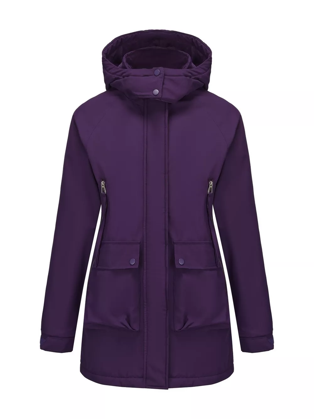 Full Size Zip Up Hooded Parka Outerwear Plus Size, image 32