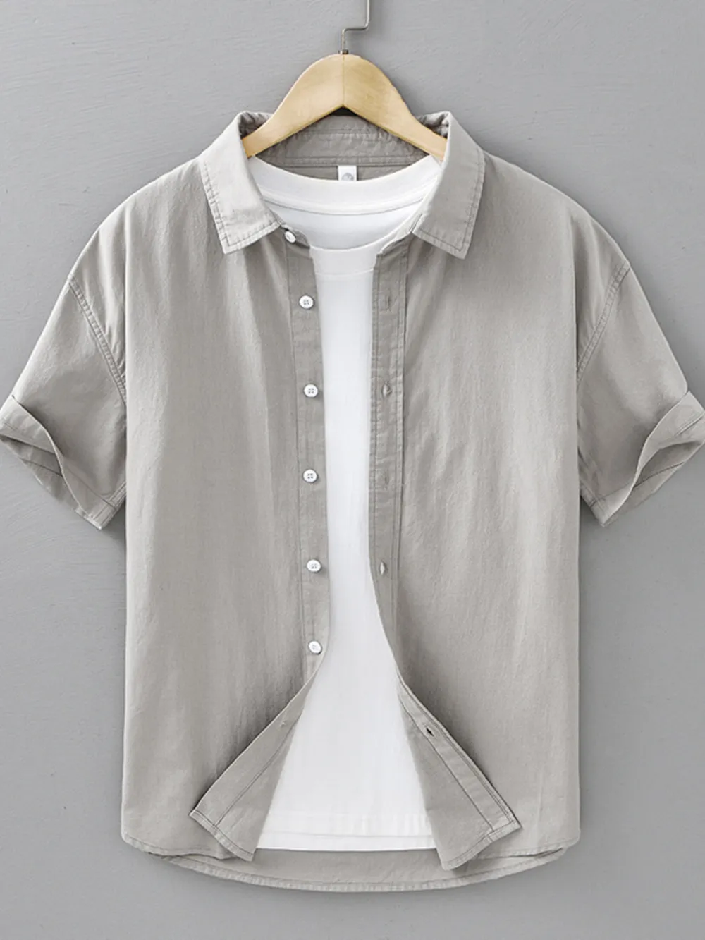 Men's Plus Size Button Up Short Sleeve Shirt, image 9