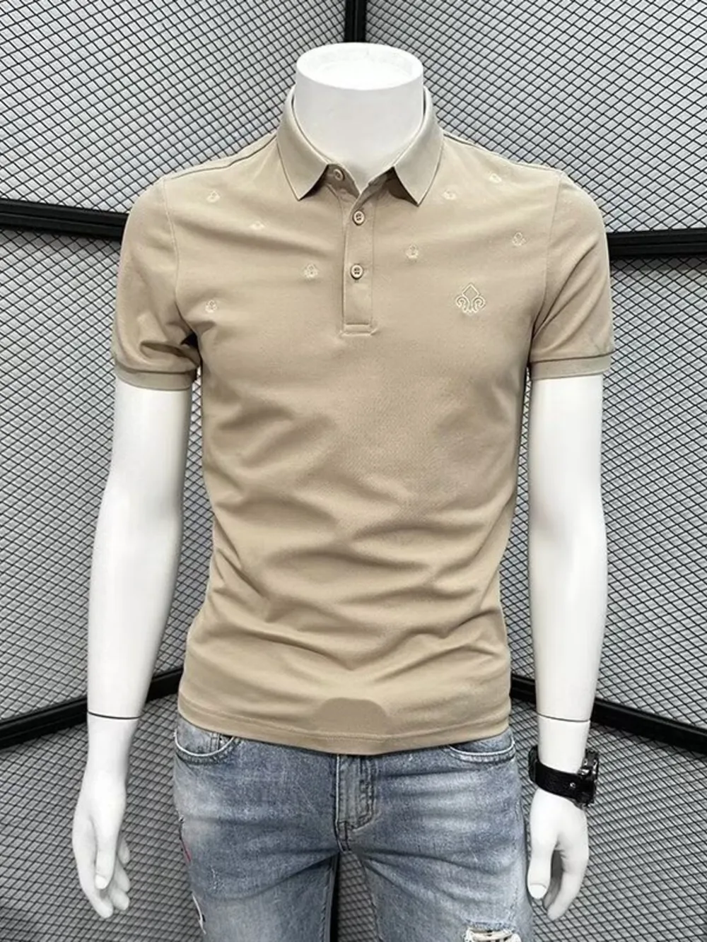 Men's Plus Size Button Detail Short Sleeve Polo, image 2