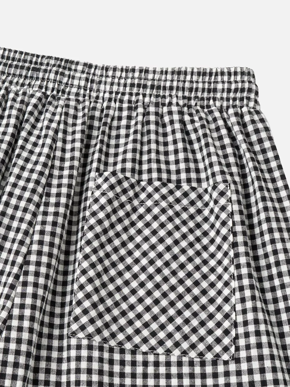 High-Waisted Gingham Wide-Leg Drawstring Pants, image 15