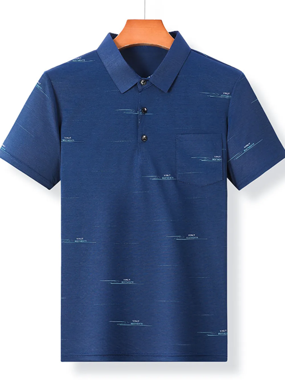 Men's Plus Size Embroidered Detail Short Sleeve Polo, image 2