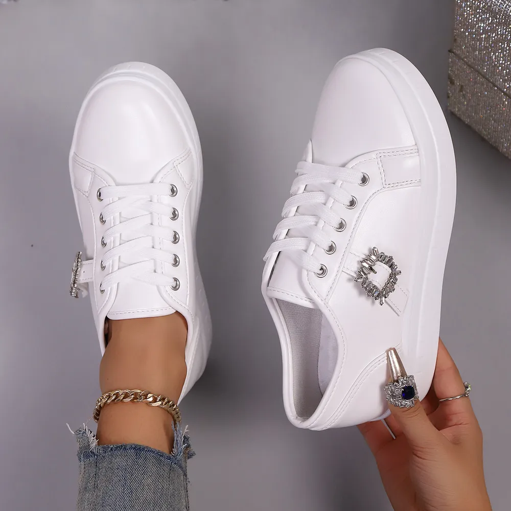 Rhinestone Embellishment Platform Sneakers, image 7