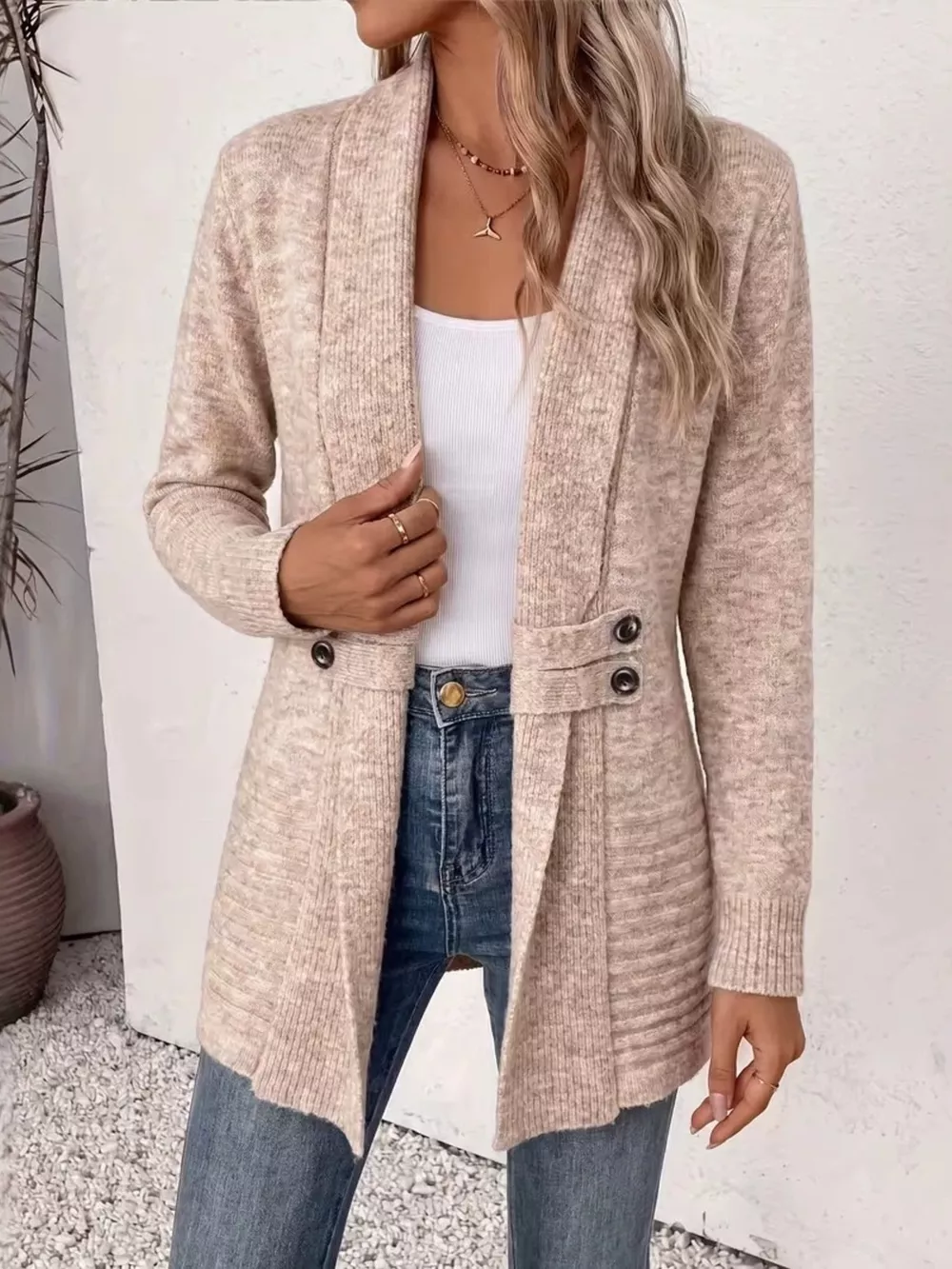Full Size Open Front Long Sleeve Cardigan Plus Size, image 7