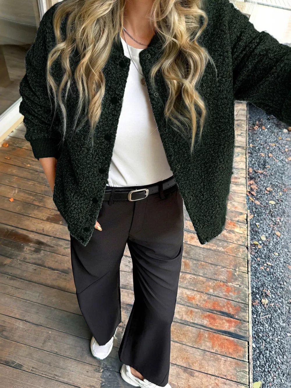 Snap Down Dropped Shoulder Jacket, image 12