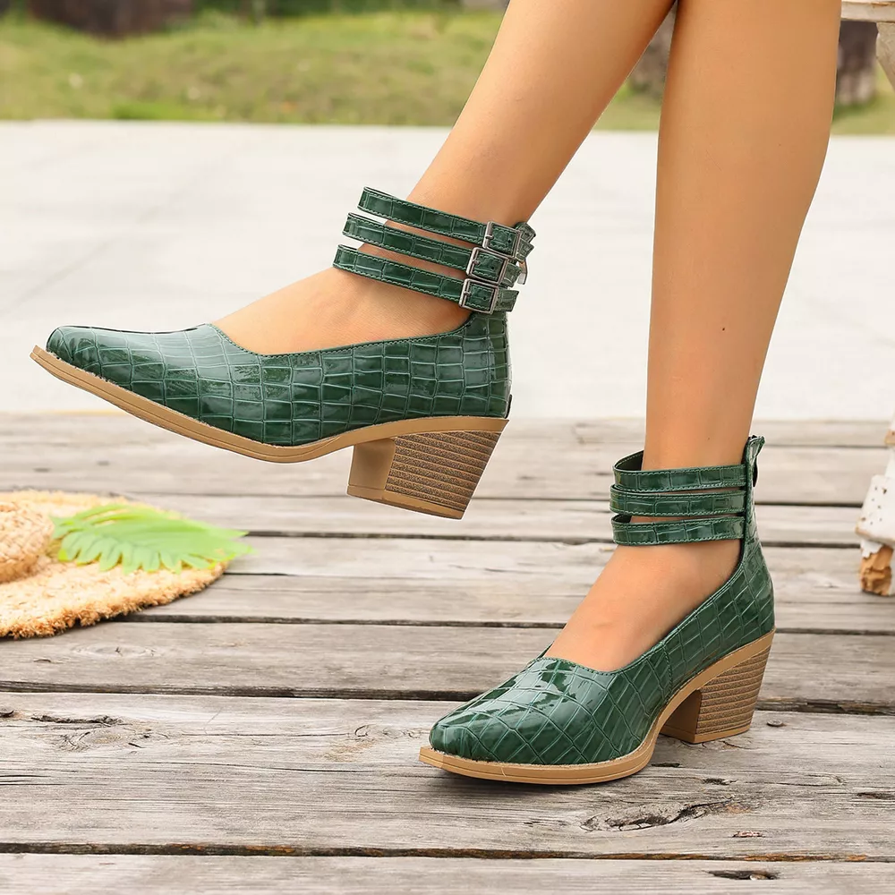 Point Toe Block Heels Pumps, image 5