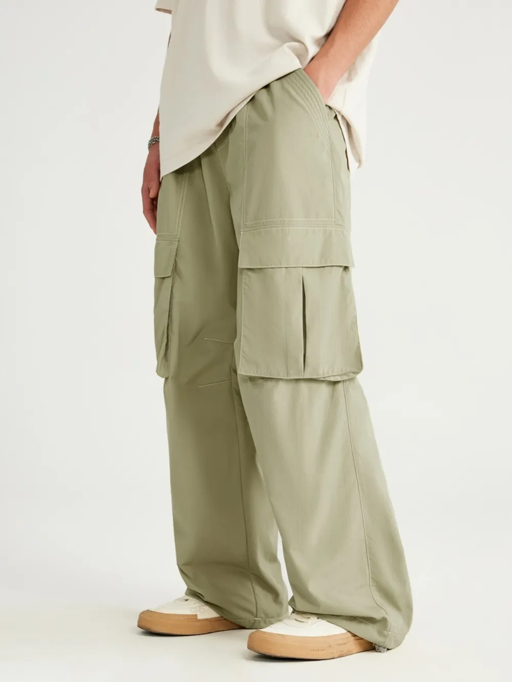 Men's Oversized Cargo Utility Wide Leg Pants, image 3
