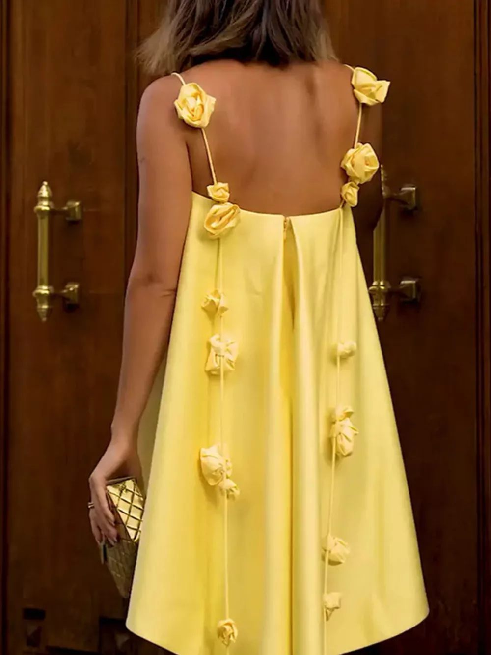 Floral Strap Mini A-Line Dress, image 2
