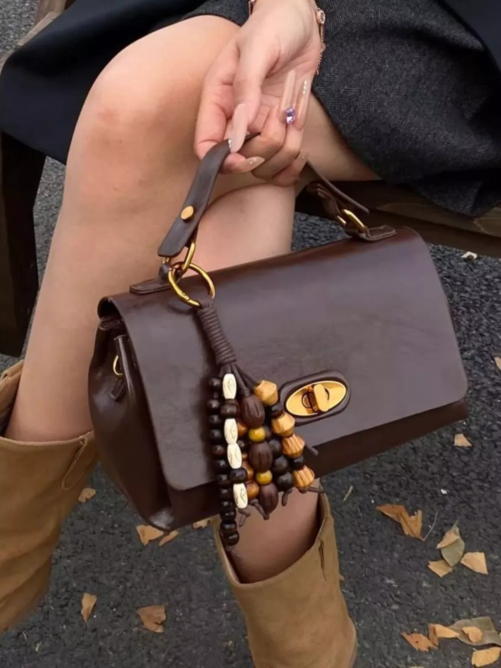 Flap Leather Shoulder Bag, image 4