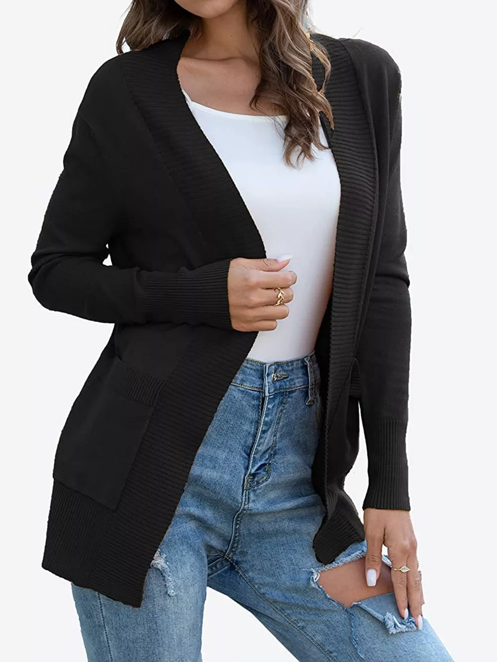 Open Front Knit Cardigan