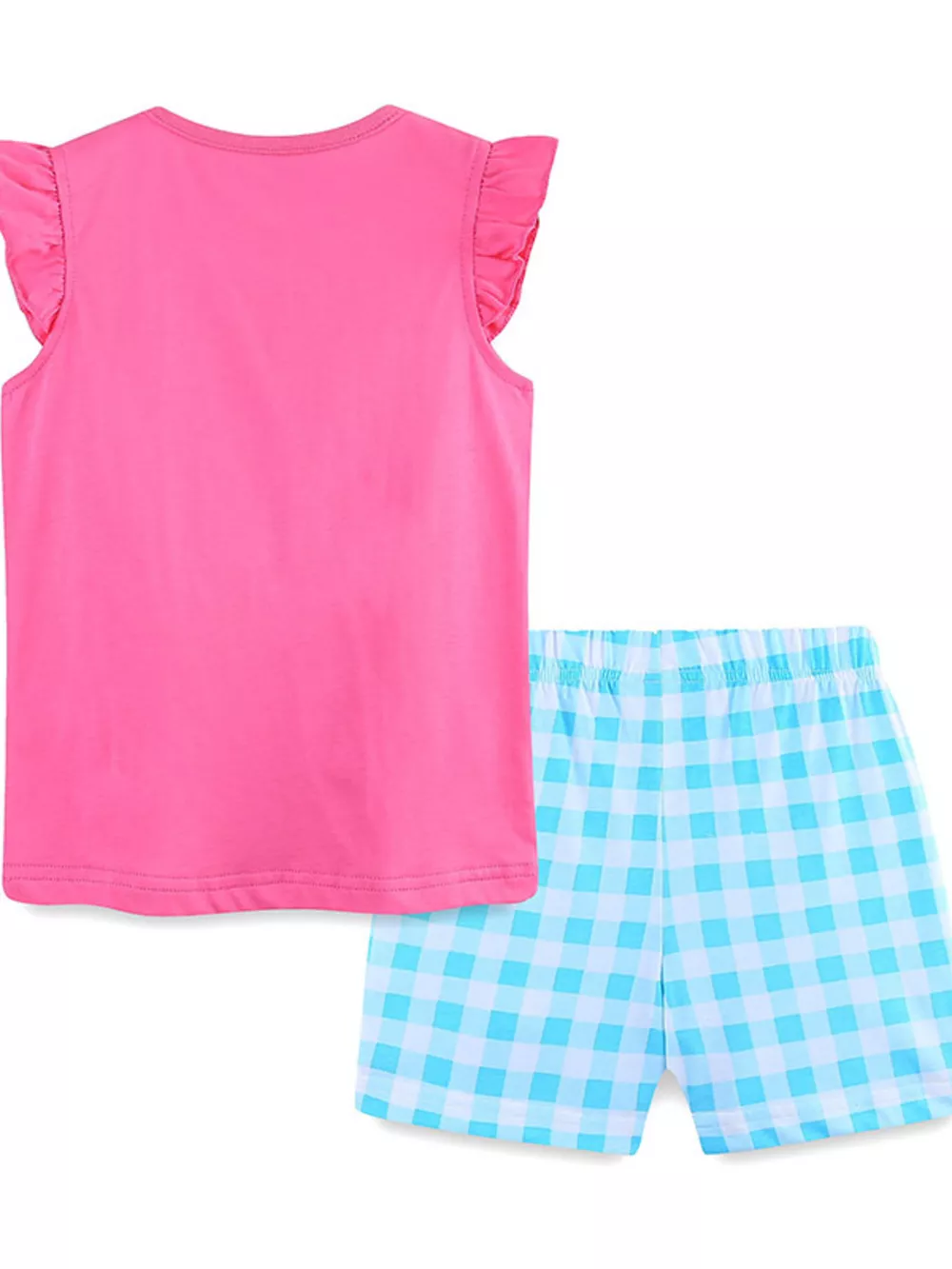 Children's Owl Graphic Top and Plaid Shorts Set, image 5
