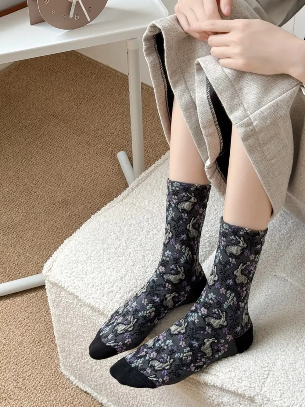 Floral Cotton Socks, image 2