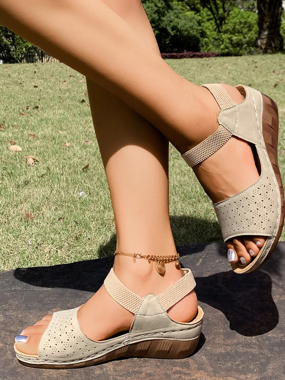 Open Toe Wedge Sandals, image 6