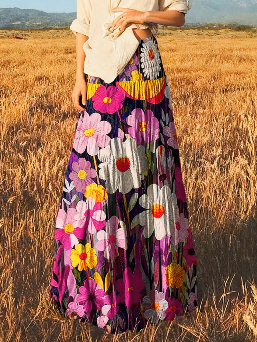 Floral Print High-Waisted Maxi Skirt, image 7
