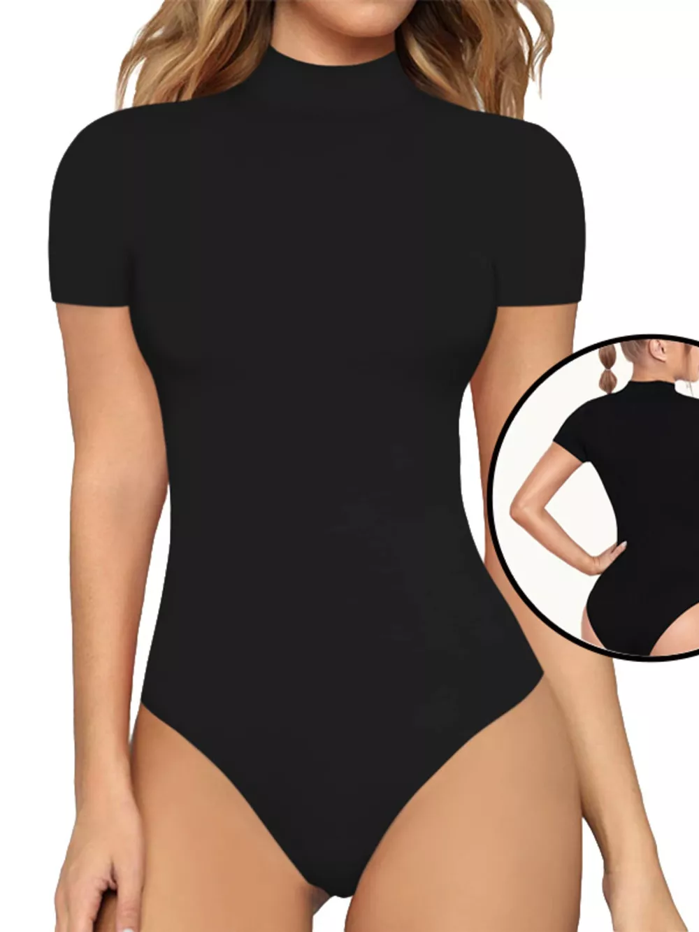 Mock Neck Short Sleeve Bodysuit, image 4