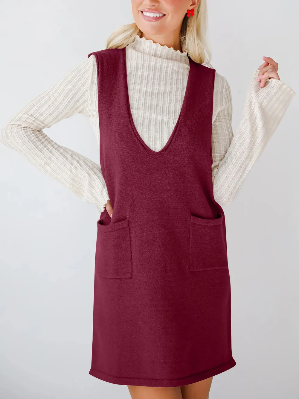 Sleeveless Knit Dress with Pockets, image 13