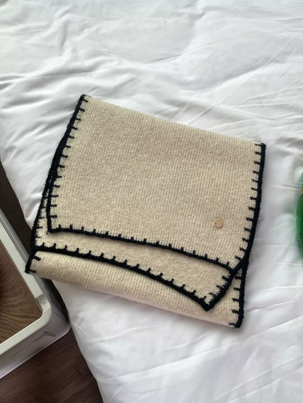 Contrast Trim Knit Scarf, image 14