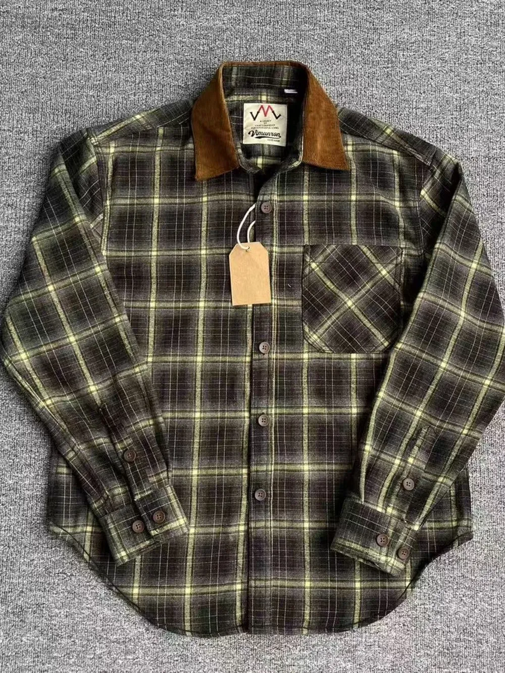 Men's Plus Size Oversized Plaid Button Up Shirt, image 4